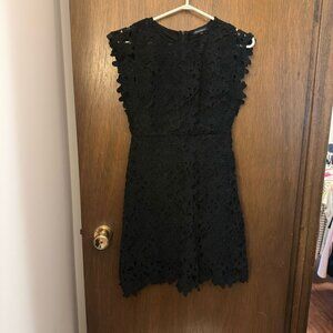 Dressabelle Black Floral Embellished Detail Dress